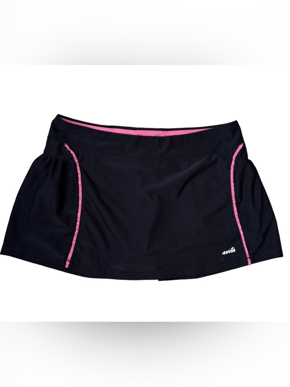 Avia Black Ruffle Trim Sporty Skort Size L Y2K Pop Tenniscore Cyber Sport